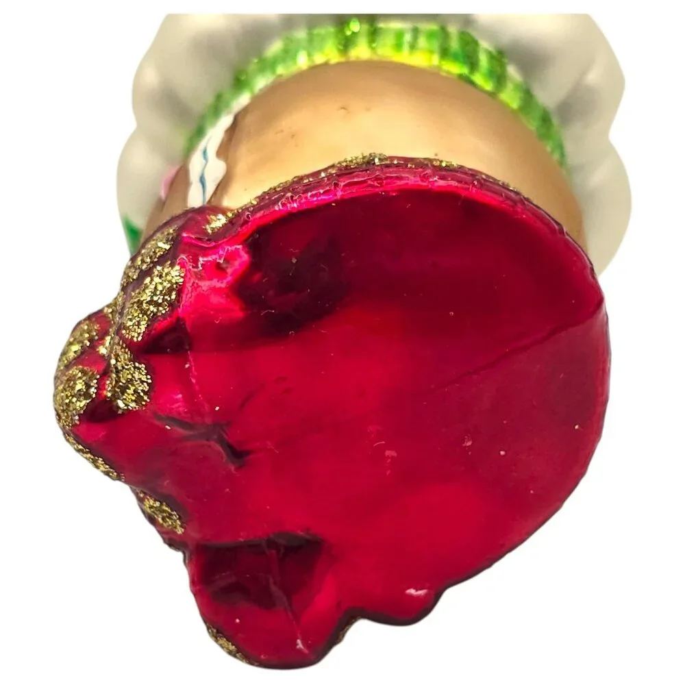 Vtg Kurt S Adler Blown Ginger Bread Man Glass Ornament Chef KSA Glitter Accents